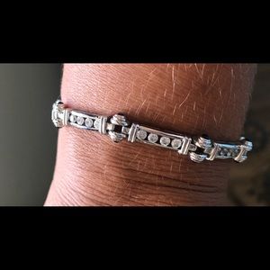 Cubic zirconia tennis bracelet.